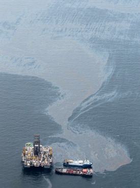 Ropná skvrna v Mexickém zálivu.